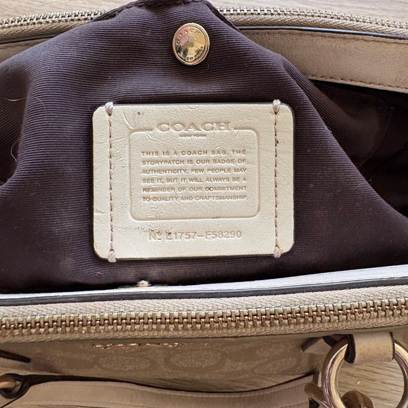 Coach Mini Christie Carryall Bag F58291 | Beige Coated Canvas | Crossbody Strap - Picture 13 of 15